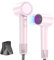 HEXTEK Hair Dryer, 500 Million Negative Ionic Hairdryer, High Speed Brushless Motor 160,000 RPM for 2min Fast Drying Lightweight Portable Travel Professional Blow Dryer for Women and Men(Pink)