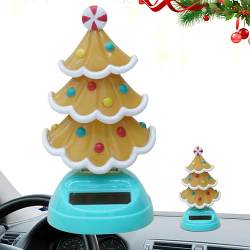 Yianyal Jouet de Noël à énergie Solaire, Arbre de Noël Solaire,Jouets de Tableau de Bord de Voiture Solaire | Figurines de Danse à énergie Solaire pour Les Ornements de