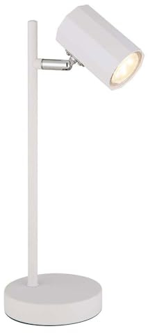 Tischleuchte Tischlampe Schreibtischlampe Leselampe weiß Spot beweglich, Metall Aluminium, 1x GU10 Fassung, LxBxH 16,5x12x35cm