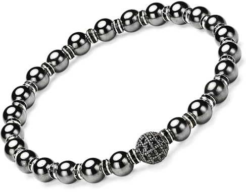Apocalyptic-K Magnetarmband für Männer und Frauen mit Strasssteinen, 6/8/10MM, Antistatisch, Modeschmuck (6MM Schwarz Magnetisch&8MM Zirkonia)