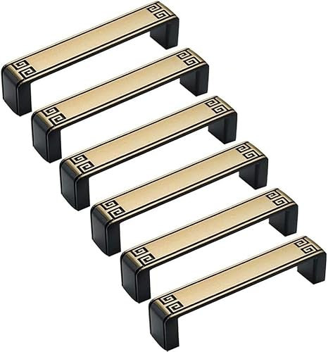 6 pomos de bronce antiguo estilo chino para gabinete, cajones de cocina, tiradores de armario para puerta de armario