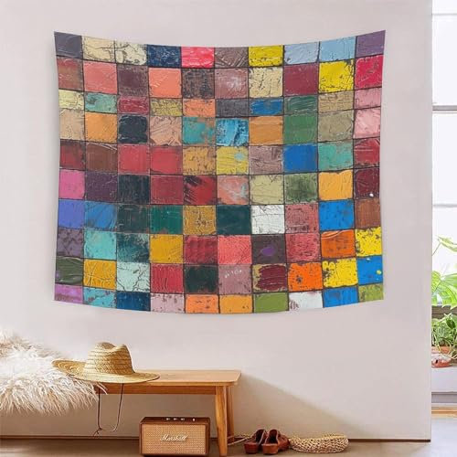 IAEXFGHJZ 3D Druck Farbige Bausteine Wandteppiche Poster Ornament Wandbehang Wandteppich Raumteiler Vorhang Für Wohnzimmer Schlafzimmer Wohnheim Dekor Tapisserie 100cmx150cm