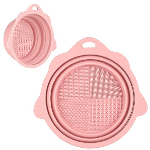 Tapis de Nettoyage Pinceaux Maquillage, Tapis en Silicone pour Makeup Brush Cleaner, Nettoyeur Pinceau Maquillage, Outil de Lavage Portable Pliable, Outils de Nettoyage pour Pinceaux Cosmétiques