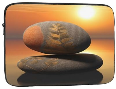 Laptop-Schutzhülle, Sonnenaufgang, Landschaft, Zen, Stein, Laptoptasche, Computer-Tragetasche, 38,1 cm (15 Zoll) Notebook-Schutzhülle