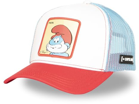 Capslab The Smurfs Cap Basecap Baseballcap Truckercap Meshcap Damen/Herren - Snapback, mit Schirm, Schirm Frühling-Sommer Herbst-Winter Frühjahr Sommer Herbst Winter - One Size rot