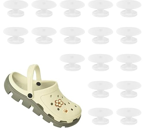 JMZLLRX Croc Nieten Knöpfe, Ersetzen Sie Nieten für Wildleder-Kork-Clog-Kartoffelschuhe, Croc Nieten Knopf Ersatzband Reparatur Verschluss Knopf, Transparent