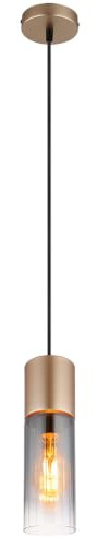 Hängelampe Pendellampe Esstischlampe Wohnzimmerlampe cappuccino Rauchglas 120cm