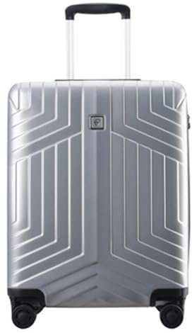 Cooleben PAE Hartschalenreisekoffer ABS+PC 110L Innenvolumen mit Rollen | TSA-Schloss + 360° Schockrollen + Aluminium-Traggriff (Silber, M(68cm))