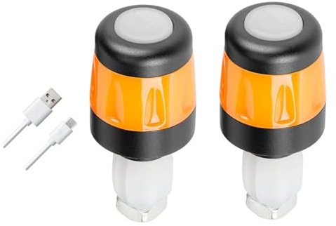 Zktfyshk Wiederaufladbares Fahrrad-Licht für Fahrradlenker, hohe Helligkeit, LED-Sicherheitswarnlampe, imprägnierte Fahrradstangenendstecker, wasserdichte Blinker
