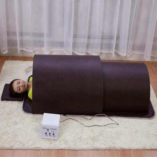 Far Infrared Sauna Dome with Heated Mat, Professional Indoor Sauna Pod, Extra Large with Infrared Mat, Tourmaline and Germanium Stones
