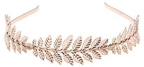 Haarreif für Damen und Mädchen, griechisch, römisch, Lorbeerblatt, Brautschmuck, Haarschmuck, Metallblätter, Zweig, französischer Haarschmuck (Rotgold – A#)