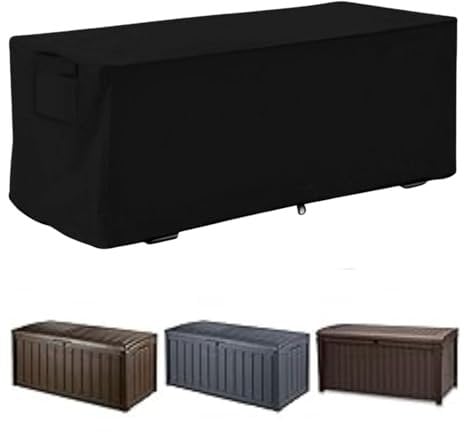 Jadeshay Housse Imperméable Extérieur, Etanche aux UV Protégé Contre Les Rayons UV Housse Coffre de Rangement Exterieur 123x62x55cm (Nior)