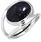 Jeweloporium 925 Sterling Silber Ringe für Frauen Blauer Sonnenstein mit Stein Handgefertigt Silber Ringe Größe 69(22.0) Neujahr Geschenk Mode Schmuck