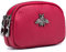 Porte-Monnaie en Cuir véritable pour Femme - Double Zipper Bee Change Pouch Wallet Card Holder Porte-Monnaie Mini Simple Cute Coin Pocket utile pour Les Femmes (Vin Rouge)