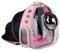 AJY Pet Clear Cat Backpack in Pink, Carrier Breathable Foldable Pet Rucksack Carrier for Puppy Dog Cat Lightweight Cat Backpack Designed for Travel, Hiking, Walking & Outdoor Use