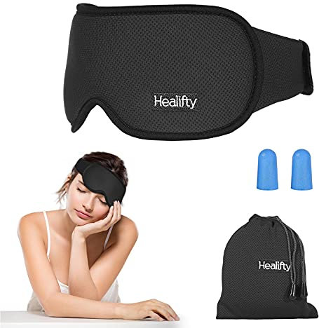 Verbesserte Schlafmaske für Frauen & Männer, 3D Konturierte Schalen Augenmaske, Lichtblockierende Schlafbrille, Superweiche schlafmasken für Nickerchen, Reisen