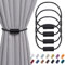 Pretty Jolly magnetische Vorhang Raffhalter handgefertigtes Gewebe Seil Vorhang-Raffhalter Einfachheit dekorative Vorhang drapieren Krawatte zurück für Haus & Büro Fenster Drapery, Schwarz, 4 Stück