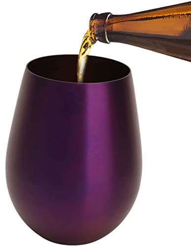 OUKENS Chope à bière, tasse en acier inoxydable 304 pourpre congeler des verres à bière tasse en métal en forme d'oeuf pour les maisons bars cuisines hôtels en plein air