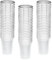 STACKABLES – Lot de 50 gobelets transparents avec bord argenté en plastique rigide réutilisables de 300 ml pour fête d'anniversaire, mariage et événements
