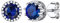 Clou d'Oreilles Femme Argent 925 Saphir Bleu 5 mm Mini Boucles Oreilles Rond Crital Bleu Foncé Pierre Bermuda Zirconium septembre Bijou Cadeau Meilleur Amie Enfant Filel 10 ans Noël Valentin