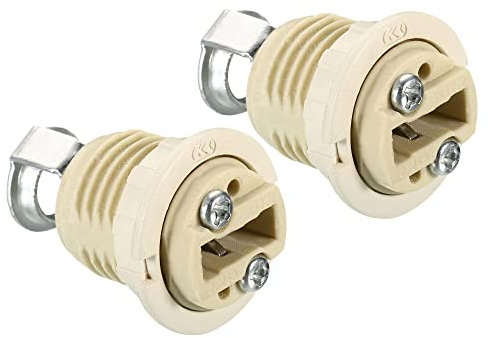PATIKIL G9 Light Base Socket, 2 Pack Ceramic Lamp Bulb Holder Connector Lighting Replacement for Halogen Incandescent LED Light Bulb