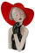 GILDE Deko Skulptur Figur Lady - mit rotem Hut - Dekoration Wohnzimmr - Höhe 27 cm, 37194, Rot, Schwarz