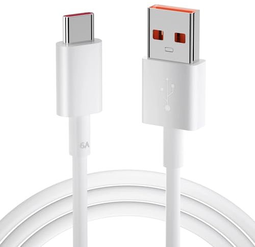 Cable de Datos y Carga USB Tipo C 6A/120W MAX para Xiaomi, Compatible Turbo Charge 33W, Sonic Charge 67W, GAN Charge 65W, Hiper Charge 120W