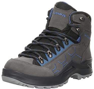 LOWA Kody Evo GTX Mid Junior 36-40 Grau - Gore-Tex Wasserdichter robuster Kinder Gore-Tex Wanderschuh, Größe EU 40 -