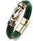 Dsnyu Armband Männer, Gold Grün Armbänder Paare mit Magnet Verschluss, 18.5CM Überlappend Retro Armbänder für Verlobung