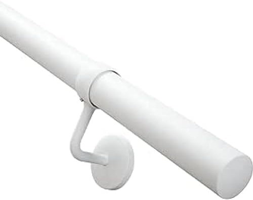 EAI Handrails for Stairs | Banister Hand Rail 3600mm | for Indoor Staircase Matt White | Kit with 3 Rails & 4 Handrail Brackets