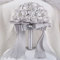 Ljxoaieu Brautstrauß Brautjungfer Wurfstrauß Schaumstoff-Rosenstrauß mit Schleife Diamant W631C-23 Silber