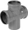 KNM TRADE HT-Doppelabzweig DN110 90° – 4-fach T-Stück PP grau für Innenabwasser