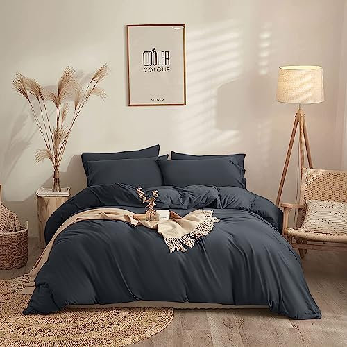 Yorkshire Bedding King Size Duvet Cover Sets Soft Breathable Brushed Microfibre Plain Duvet Cover with Pillow cases Button Closure Quilt Cover Bed Set Charcoal Dark Grey