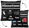 Männer Kissenbezug 45 x 45 cm lustige Männer Zierkissenbezug mit 6 Taschen zum Befüllen Kissenhülle Geburtstagsgeschenk für Männer Schwarz Kissenbezug Geschenke zum Geburtstag, Vatertag