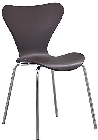 SAFWEL Sessel Esszimmer Stuhl Küchenstuhl Moderne Einfachheit Arc Rückenlehne Stahlrohr Bein Starke Tragfähigkeit 6 Farben 49x53x80cm (Color : Black)