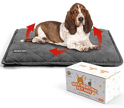 Mora Pets Wärmedecke Hunde Selbstheizende Decke Hunde Heizdecke für Hunde Ohne Strom Thermodecke Hunde Wärmematte Selbstheizende Katzendecke Waschbare und rutschfest Wärme Decke 89 x 58 cm