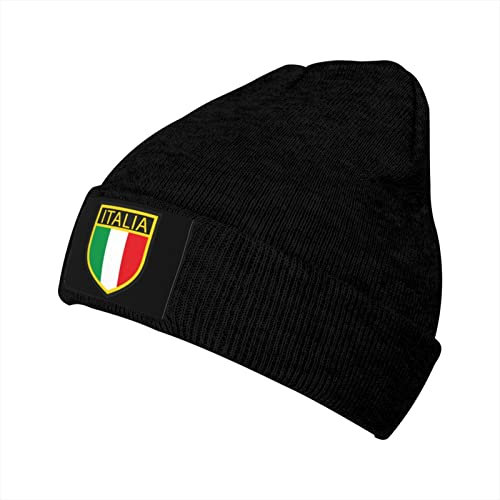 934 Beanie Mütze Italia Italy Italian Flag Black Thermo Strickmütze Unisex Wintermütze Klassische Skull Beanie Für Outdoor Geschenke Skating
