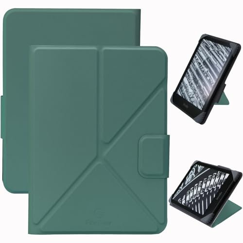 Funda Universal para 7'' Kindle Colorsoft Signature Edition 2024/7'' Paperwhite 2024/6.8'' Paperwhite 2021, Suave Cuero PU Cubierta de Folio - Verde