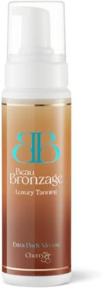 Beau Bronzage - Extra Dark Tanning Mousse - Deep Bronze Tan in One Layer - Hydrates, Moisturises and Helps Reduce Dryness - Vegan Friendly, Never Tested on Animals - 200ml