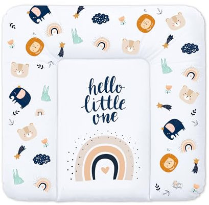 Matelas a langer bebe 75x72 cm - table à langer pour bébé avec plan, tapis imperméable facile à nettoyer à poser sur une machine à laver ou une commode Hemnes ou Malm Motif Arc-en-ciel
