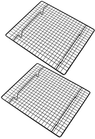 Zerodeko 2 Piezas Puesto de Galletas para Hornear estantes de enfriamiento del Chef Utensilios de Cocina para Hornear Parrilla Rejilla para Asar Rejilla para Hornear Metal Herramienta reja