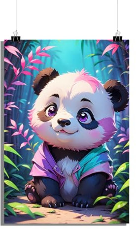 25 Artstreet Fröhlicher Pandaposter - Lustiges Panda Wandbild für Kinderzimmer - Hochwertiger Druck (60x90)