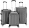 LEADZM Koffer Set 3 Teilig, Reisekoffer Set, Kofferset mit 4 Rollen und Zahlenschloss, Handgepäck, ABS Koffer Qrganizer, Teleskopgriff (Style 1, Dunkelgrau)