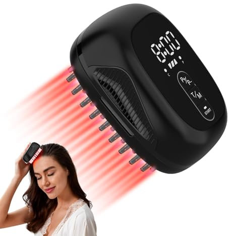 Haarwuchs-Laserkamm Medical Grade Laser, FDA genehmigt Haarausfall Behandlung für Männer und Frauen mit dünner werdendem Haar, wiederaufladbare Haarwuchs Produkt (Schwarz)