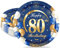 MORAINJAY 16Pcs Birthday Plates for 80,Navy Blue 7inch Paper Plates for 80th Birthday Party, Small Paper Plates for Men Women Her Him,Birthday Party Supplies Table Decor