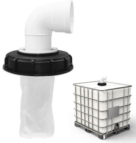 Riisoyu IBC 90°mit Filter, Nylon Deckel mit Filter Waschbar 165mm IBC Filterdeckel mit Bogen DN 150Tankdeckel Wasserfilter für Regenwassertank Tonnenfass IBC Container