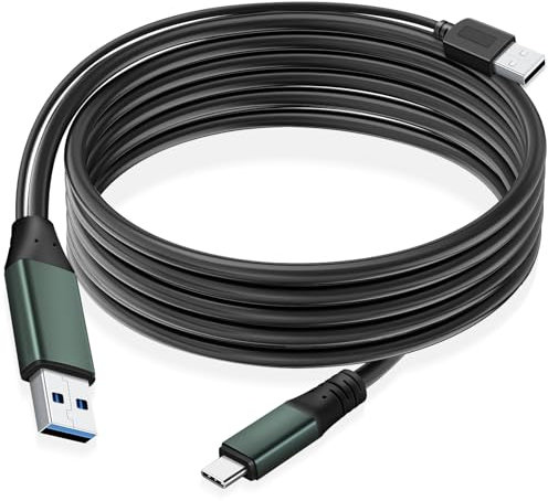 Kumiho 30Ft Link Cable for PC VR Compatible with Oculus/Quest 3S/3/2/1/Pro,Pico 4/Ultra Accessories and SteamVR, High Speed PC Data Transfer，USB 3.0 A to USB C Cable for VR Headset