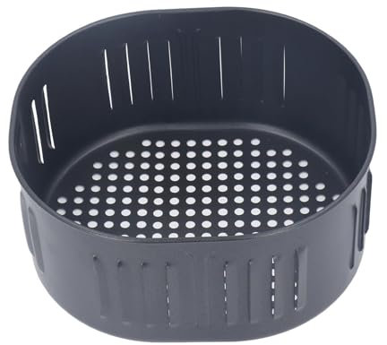 Replacement Air Fryer Basket Air Fryer Accessories,Black Stainless Steel Anti Stick 5.5L Oil Drainable Fryer Basket for Baking,Air Fryer Replacement Parts