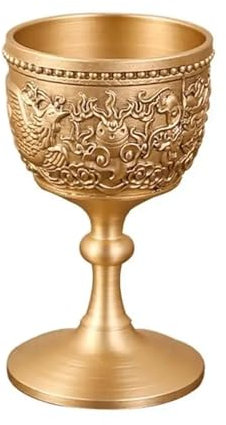 SUPBEI Calice Vintage, Coppe da Vino Reali di Re Artù - Regali Medievali Rinascimentali per Comunione, Confezione Natalizia di Calice Reale Chiesa Cattolica, Battesimo,1Piece