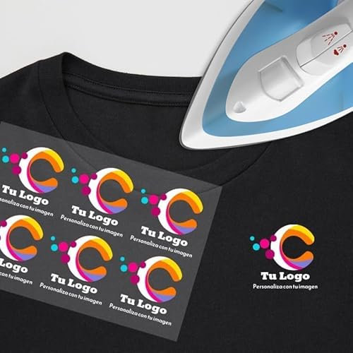 Etiketten mit Ihrem personalisierten Logo für Kleidung, verschiedene Größen, Logo für Arbeitskleidung, personalisiertes Logo, zum Aufbügeln
